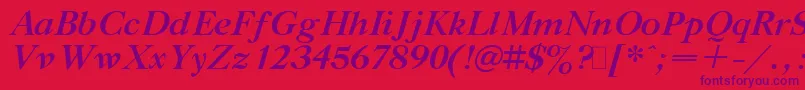 GazetaTitulBoldItalic.001.001 Font – Purple Fonts on Red Background