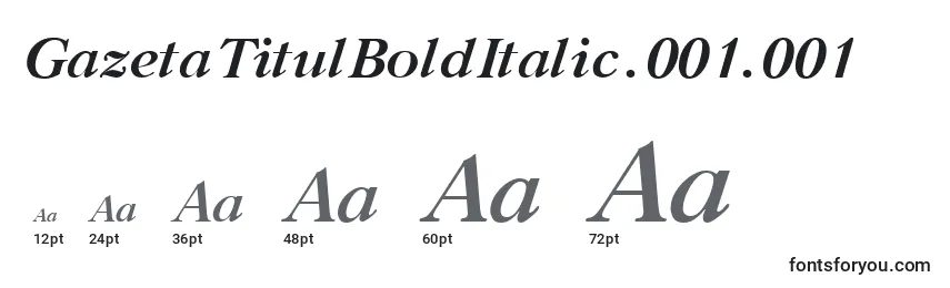 GazetaTitulBoldItalic.001.001 Font Sizes