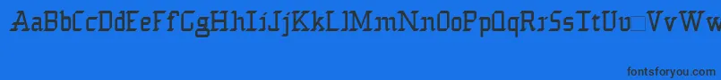 Coronationscot-Schriftart – Schwarze Schriften auf blauem Hintergrund