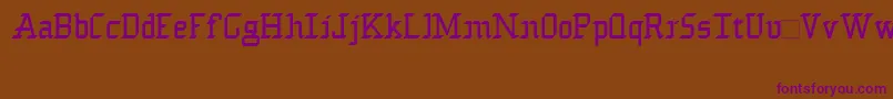 フォントCoronationscot – 紫色のフォント、茶色の背景