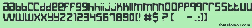 フォントJedTheHumanoid – 緑の背景に黒い文字