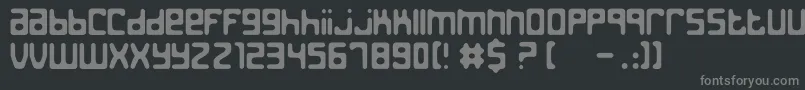 JedTheHumanoid-fontti – harmaat kirjasimet mustalla taustalla