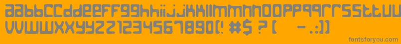 Weitere Informationen zur JedTheHumanoid-Schriftart JedTheHumanoid-Schriftart – Graue Schriften auf orangefarbenem Hintergrund