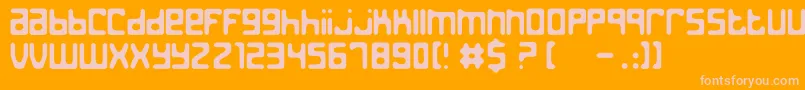 JedTheHumanoid-Schriftart – Rosa Schriften auf orangefarbenem Hintergrund