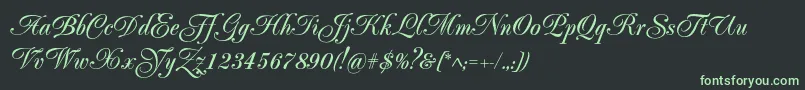 Шрифт Popularscriptc – зелёные шрифты на чёрном фоне