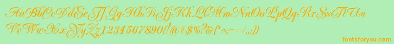 Popularscriptc Font – Orange Fonts on Green Background