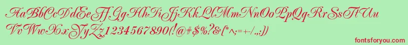 Popularscriptc Font – Red Fonts on Green Background