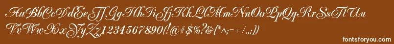 Popularscriptc Font – White Fonts on Brown Background