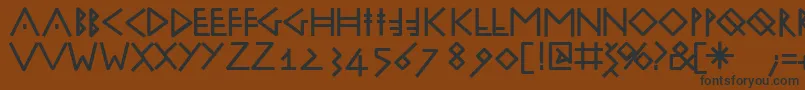 フォントRunik100Bold – 黒い文字が茶色の背景にあります