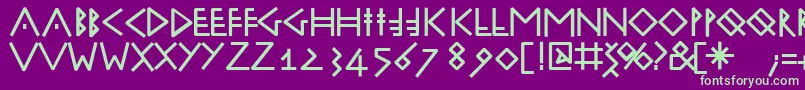 フォントRunik100Bold – 紫の背景に緑のフォント