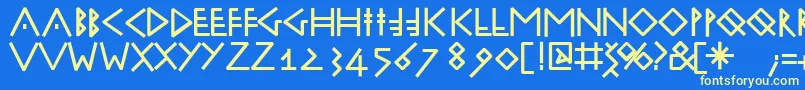 フォントRunik100Bold – 黄色の文字、青い背景