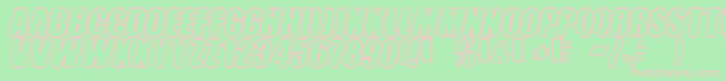Tastc-fontti – vaaleanpunaiset fontit vihreällä taustalla