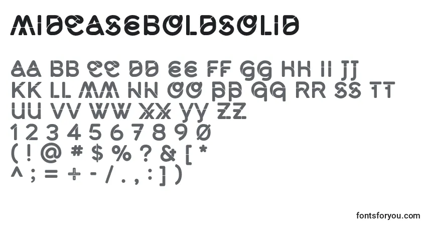 Czcionka MidcaseBoldsolid – alfabet, cyfry, specjalne znaki