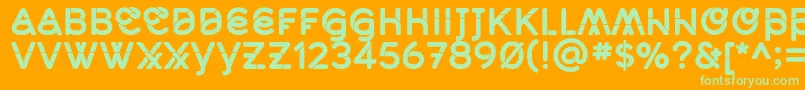 MidcaseBoldsolid-Schriftart – Grüne Schriften auf orangefarbenem Hintergrund