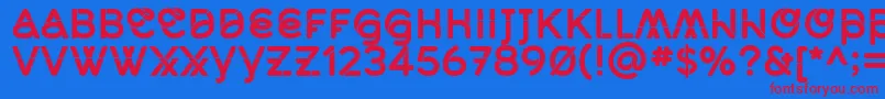 Шрифт MidcaseBoldsolid – красные шрифты на синем фоне
