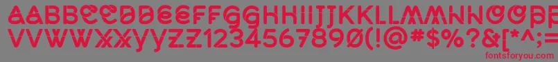 フォントMidcaseBoldsolid – 赤い文字の灰色の背景
