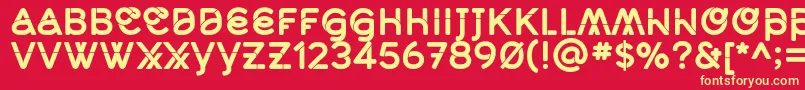 フォントMidcaseBoldsolid – 黄色の文字、赤い背景