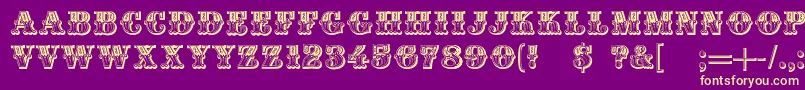 DsMoulinRougeDark Font – Yellow Fonts on Purple Background