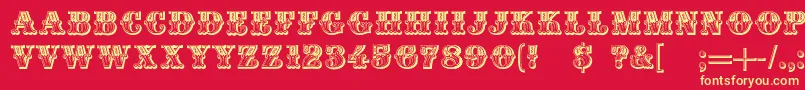 DsMoulinRougeDark Font – Yellow Fonts on Red Background