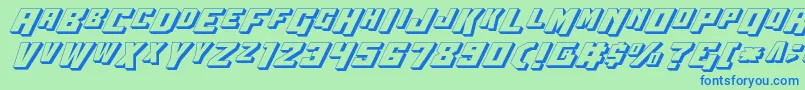 フォントWbv53D – 青い文字は緑の背景です。