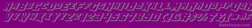 フォントWbv53D – 紫の背景に灰色の文字