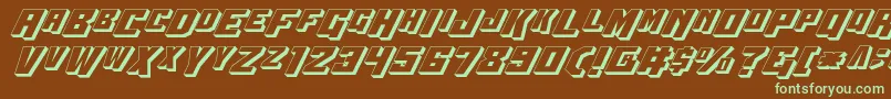 Wbv53D-fontti – vihreät fontit ruskealla taustalla
