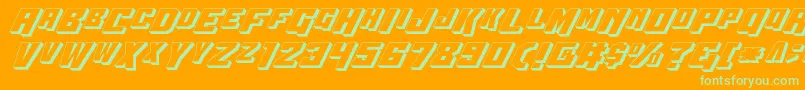 Wbv53D Font – Green Fonts on Orange Background