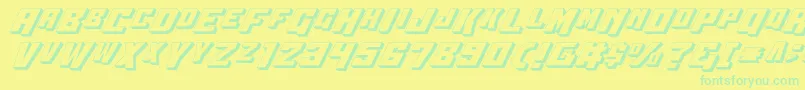 Wbv53D Font – Green Fonts on Yellow Background