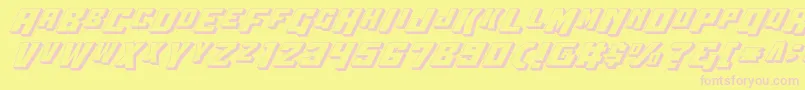 Wbv53D-Schriftart – Rosa Schriften auf gelbem Hintergrund