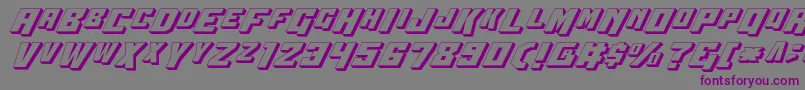 フォントWbv53D – 紫色のフォント、灰色の背景
