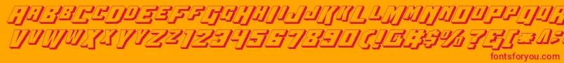 Wbv53D Font – Red Fonts on Orange Background