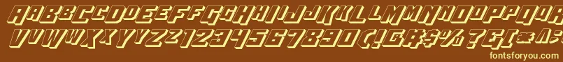 Wbv53D-fontti – keltaiset fontit ruskealla taustalla