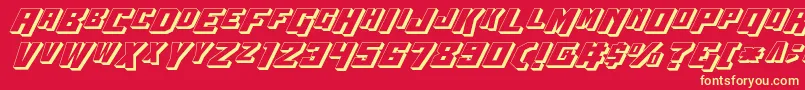 Wbv53D Font – Yellow Fonts on Red Background