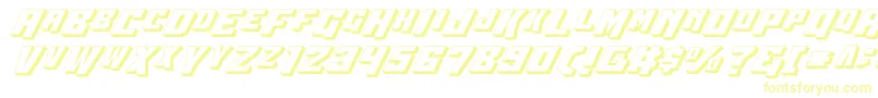 Wbv53D Font – Yellow Fonts on White Background