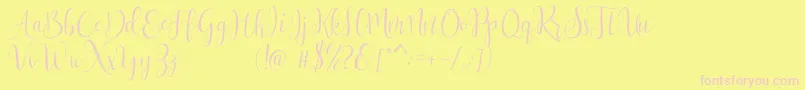 Шрифт Lisbon – розовые шрифты на жёлтом фоне