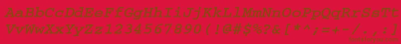 CourierkoicttBolditalic Font – Brown Fonts on Red Background