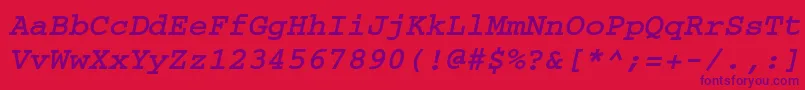 CourierkoicttBolditalic Font – Purple Fonts on Red Background