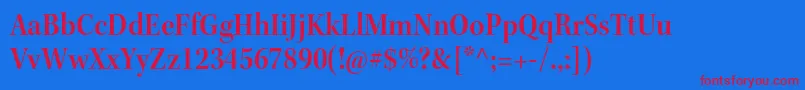 KeplerstdSemiboldscnsubh Font – Red Fonts on Blue Background