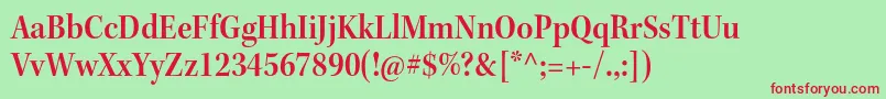 KeplerstdSemiboldscnsubh Font – Red Fonts on Green Background