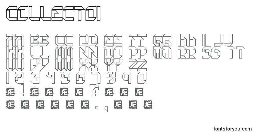 A fonte Collecto1 – alfabeto, números, caracteres especiais