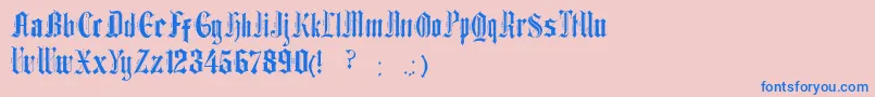 EthelvinaRegular Font – Blue Fonts on Pink Background