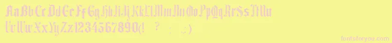 EthelvinaRegular Font – Pink Fonts on Yellow Background