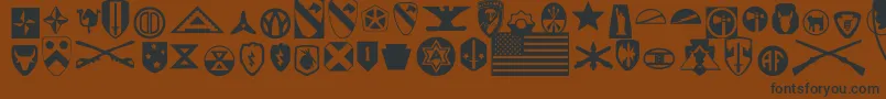 UsArmy-Schriftart – Schwarze Schriften auf braunem Hintergrund