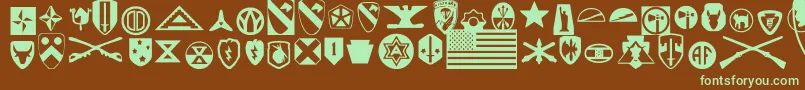 Шрифт UsArmy – зелёные шрифты на коричневом фоне