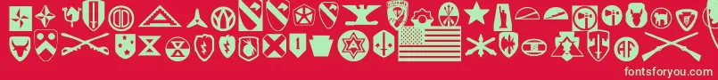 Шрифт UsArmy – зелёные шрифты на красном фоне