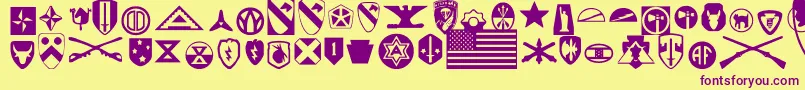 UsArmy Font – Purple Fonts on Yellow Background