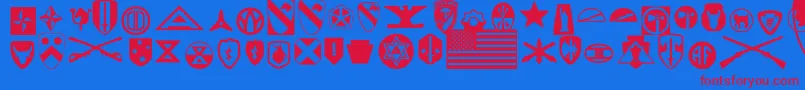 Шрифт UsArmy – красные шрифты на синем фоне