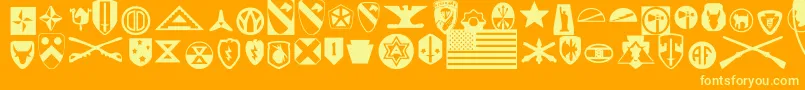 UsArmy Font – Yellow Fonts on Orange Background