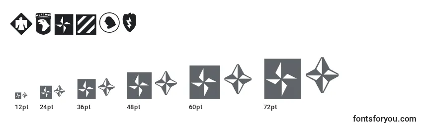 UsArmy Font Sizes