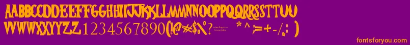 Hosteltransilvania Font – Orange Fonts on Purple Background